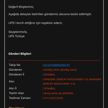 Pandora Mücevher Alışveriş İademi Alamama