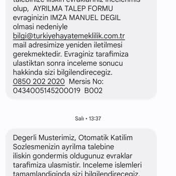 Türkiye Hayat Emeklilik BES Paramın Yatırılmaması