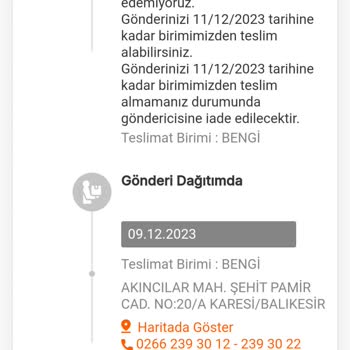 MNG Kargo Balıkesir'de Kargo Şubesi Teslimat Sorunu Şikayeti