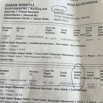 Pegasus Aynı Bileti Bir Çok Kişiye Satılması