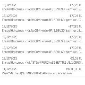 Habbo Kartımdan İzinsiz Para Çekildi