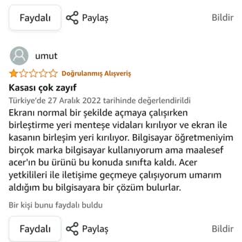 Amazon Türkiye'den Aldığım Laptop Mağduriyeti
