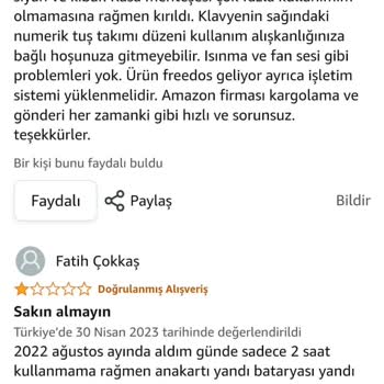 Amazon Türkiye'den Aldığım Laptop Mağduriyeti