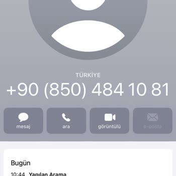 0850 484 10 81 Şüpheli Telefon Aranması