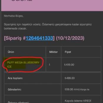Puff-tr.net Yanlış Ürün Göndermesi Hakkında