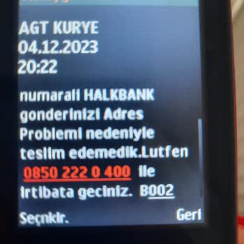 AGT Kurye (aynigunteslim.com) Banka Kartı Elimize Ulaşmadı.