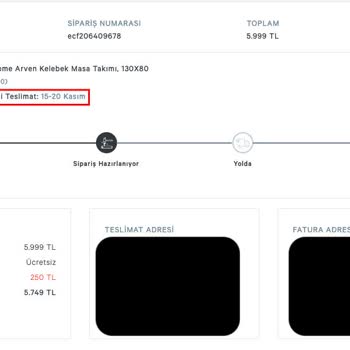 Gada Home Vivense'nin Sattığı Ürünü 2,5 Aydır Tedarik Ve Teslim Edememesi