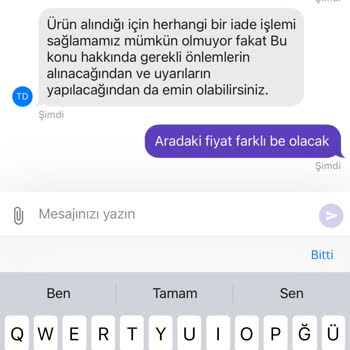 Getir Fiyat Farkı İadesi