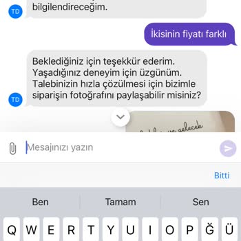 Getir Fiyat Farkı İadesi