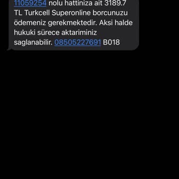 Superonline Borç Ödememe Rağmen Gelen Mesaj