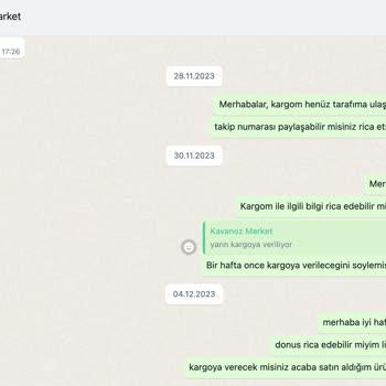 Kavanoz Market.com Siparişim Tarafıma Ulaşmadı