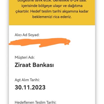 AGT Kurye Ziraat Kartı Teslim Etmiyor