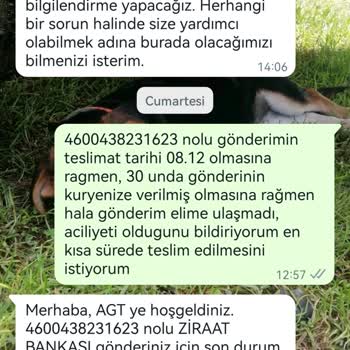 AGT Kurye Ziraat Kartı Teslim Etmiyor