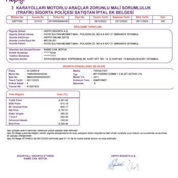Hepiyi Sigorta Poliçe İptali Sonrası Ücret İadem Yapılmıyor.