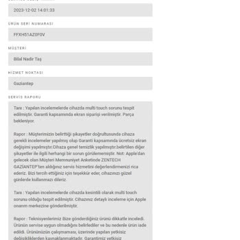 Zentech Apple Yetkili Servis Sorunu