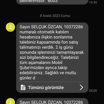 Anadolu Hayat Emeklilik BES Otomatik Katılım Ücret İadesi Zulmü