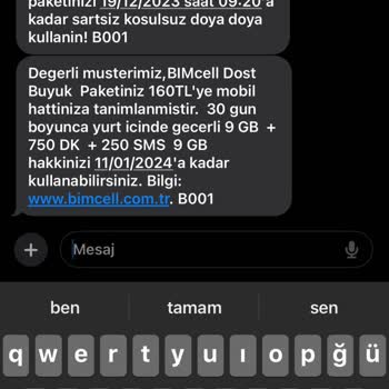 Bimcell Paket İçin Haddinden Fazla Ödeme Alınması