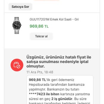 Hepsiburada Hak İhlali Zam Gelen Ürünün İptali