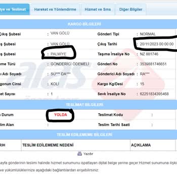 Aras Kargo - Palmiye Şubesi Kargoyu Teslim Etmiyor.