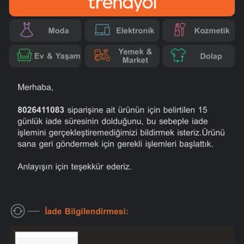 Trendyol Ürün İadesi İptali
