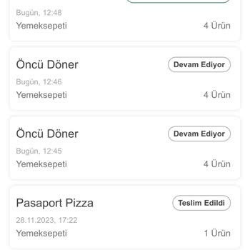 Yemeksepeti Sipariş Sorunum Var