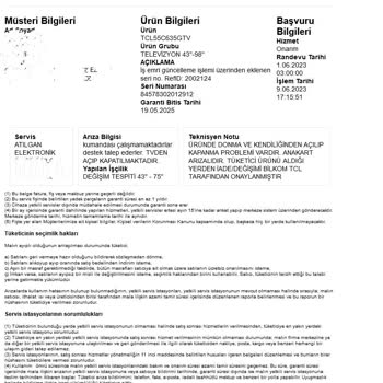 Teknosa 6 Aydır Arızalı Televizyonu Değiştirmiyor