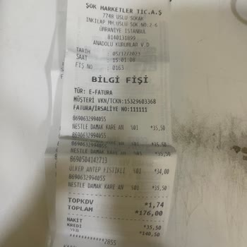 Şok Market Fatura Kesmiyor
