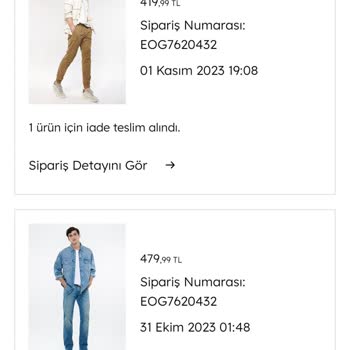 Mavi İademi Gerçekleştirmiyor.