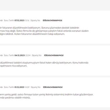 idefix Fatura Tutarı Yanlış.