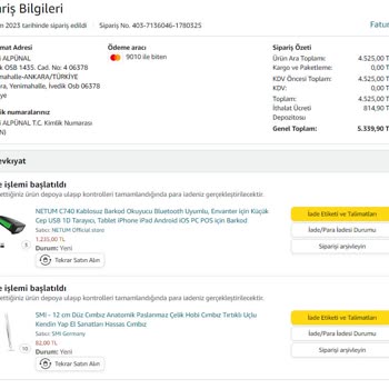Amazon Paramı İade Etmedi