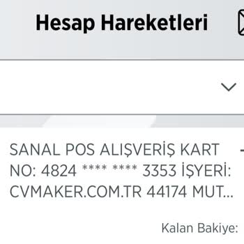 Cvmaker.com.tr Talebim Olmadan Hesabımdan Para Çekilmiştir.