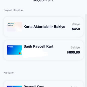 Turkcell Paycell Parayı Tek Karta Alma