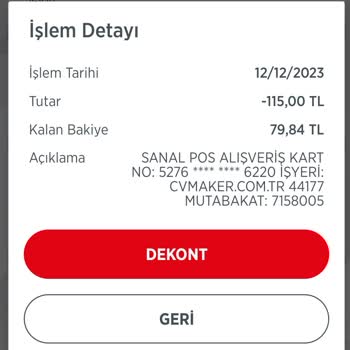 CV Maker Hesabımdan İzinsiz Para Çekme