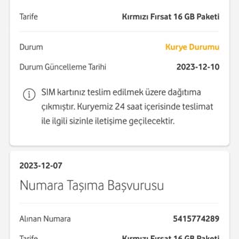 Vodafone Kırmızı 16GB Paketi Mağduriyeti