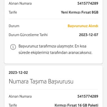 Vodafone Kırmızı 16GB Paketi Mağduriyeti