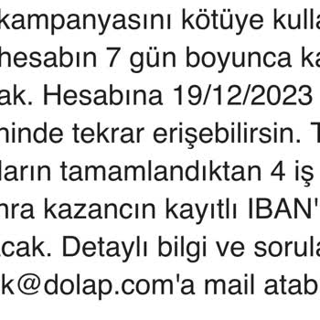 Dolap Uygulaması Hesap Dondurma Sorunu