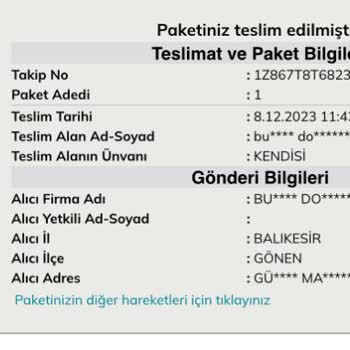 UPS Türkiye Televizyonum Teslim Edilmedi.