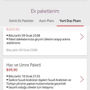 Vodafone Yurt Dışı Ek Paketini İptal Etmiyor