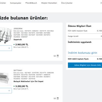 Bosch Yedek Parça Fiyatlandırması