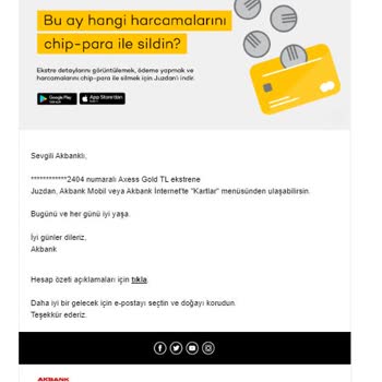 Akbank Ekstremi Email Olarak Ekte Gönder