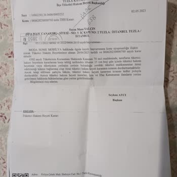 Moda Home Mobilya (Pendorya) Koltuk Takımının Hatalı Ürün Olması.