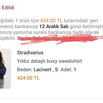 Stradivarius Siparişim İptal Edildi