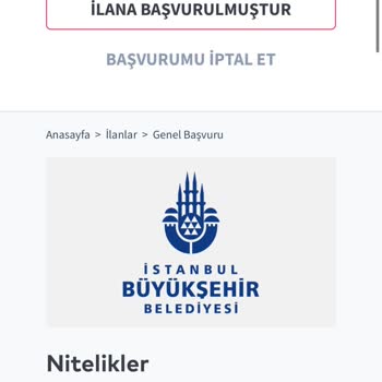 İBB - İstanbul Büyükşehir Belediyesi Genel Başvuru İlanına Dönüş Beklentisi