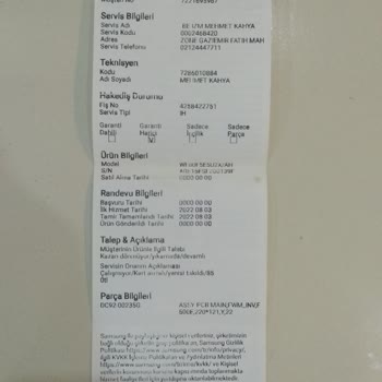 Samsung Çamaşır Makinesi Arızası