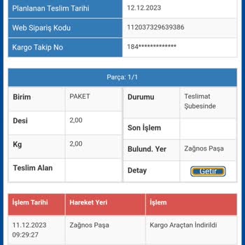Sürat Kargo İnternet Üzerinden Satın Aldım Ürünü Adresime Getirmiyor