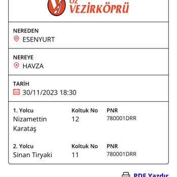 Öz Vezirköprü Turizm Bilet İadem Sağlanmadı