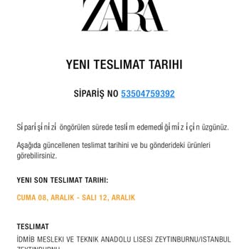 Zara Hediye Kartı Sorunu