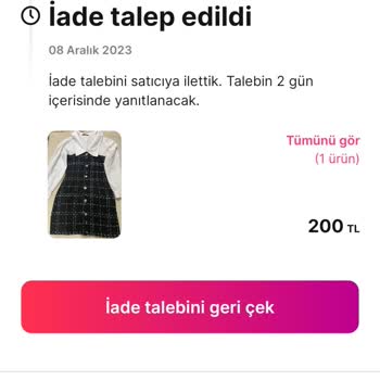 Gardrops Elbise İade Talebi