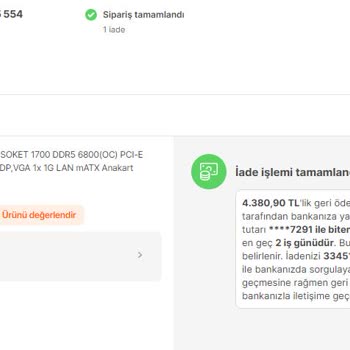 İncehesap Satın Almış Olduğum Ürünün İadesi Onaylanmıyor