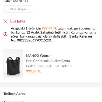 Trendyol İptal Ettikleri Ürün